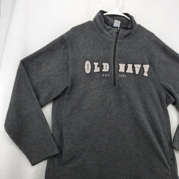OLD NAVY Sweatshirt Men's Long Sleeve 1/4 Zip Pullover High Neck Gray XL - Picture 4 of 12